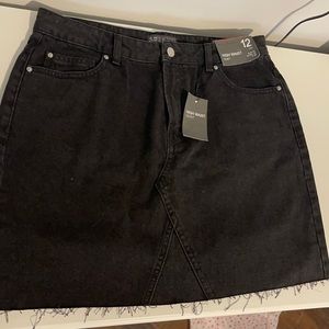 Black denim skirt